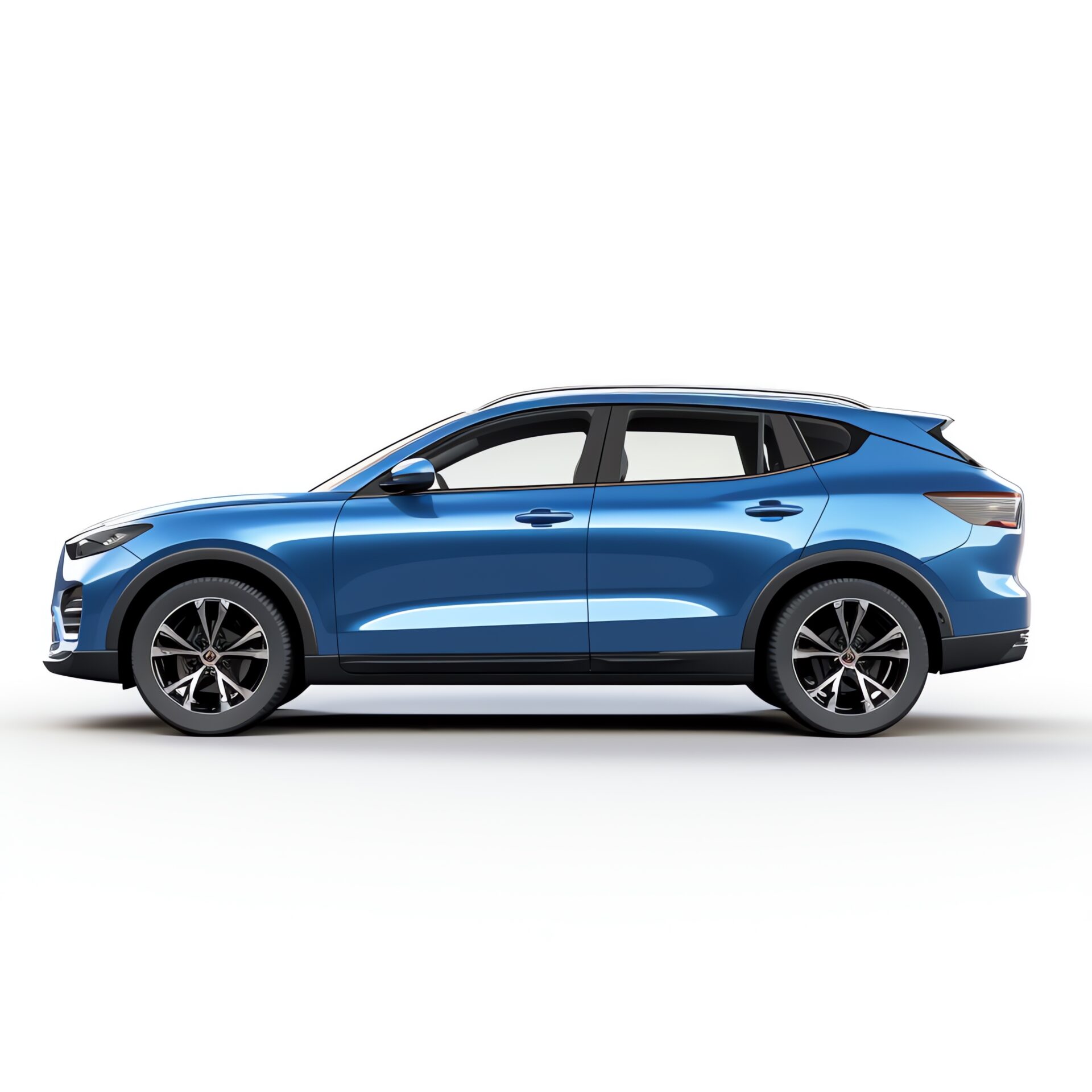 a blue car on a white background