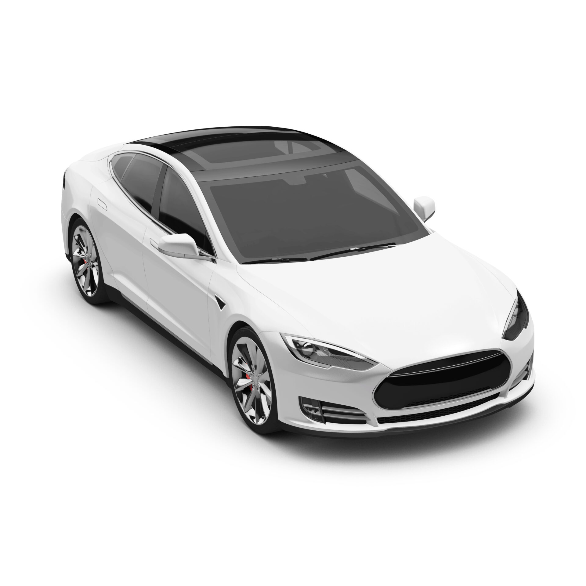 a image of a white car isolated on a white background